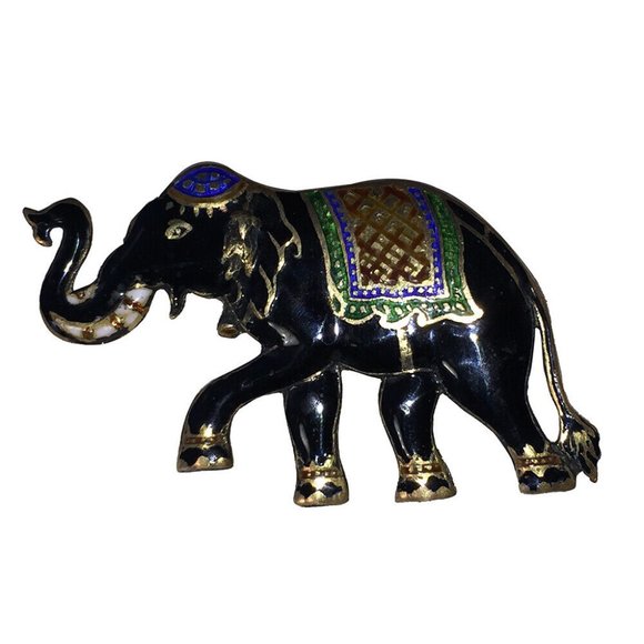 s-l400.jpg Siam Black Enamel Sterling Elephant Pin